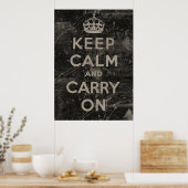 Kalm houden en doorgaan poster (Keuken)