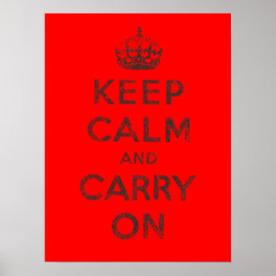 Kalm houden en doorgaan poster