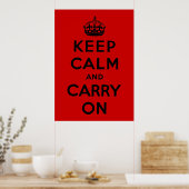 Kalm houden en doorgaan poster (Keuken)