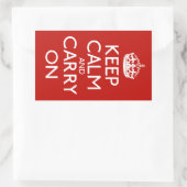 Kalm houden en doorgaan rechthoekige sticker (Tas)