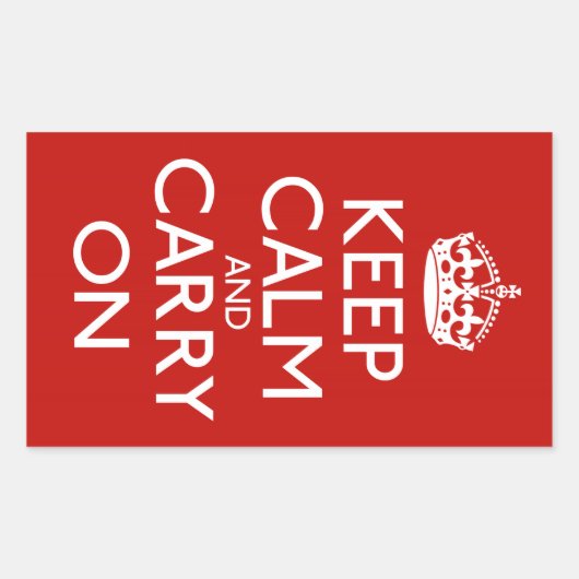 Kalm houden en doorgaan rechthoekige sticker (Voorkant)