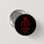 Kalm houden en doorgaan ronde button 3,2 cm (Voorkant /achterkant)