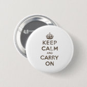 kalm houden en doorgaan ronde button 5,7 cm (Voorkant /achterkant)