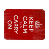 Kalm houden en doorgaan,  rood en wit magneet (Horizontaal)