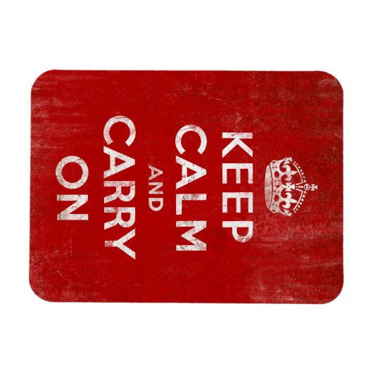 Kalm houden en doorgaan,  rood en wit magneet (Horizontaal)