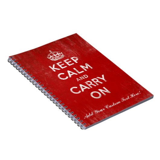 Kalm houden en doorgaan,  rood en wit notitieboek (Rechterzijde)