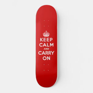 Kalm houden en doorgaan (rood ontwerp) persoonlijk skateboard