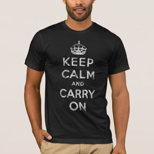 Kalm houden en doorgaan t-shirt (Voorkant)