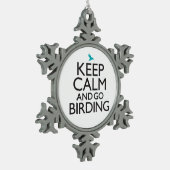 Kalm houden en doorgaan tin sneeuwvlok ornament (Links)