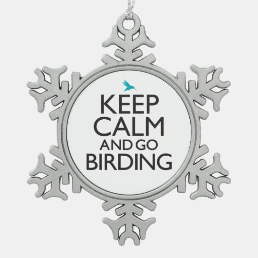 Kalm houden en doorgaan tin sneeuwvlok ornament (Voorkant)