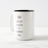 Kalm houden en doorgaan tweekleurige koffiemok (Voorkant links)