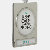 Kalm houden en doorgaan verzilverd banner ornament (Rechts)