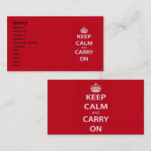 Kalm houden en doorgaan visitekaartje (Voorkant / Achterkant)