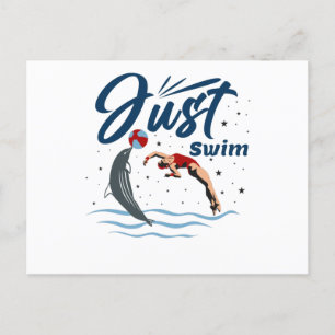 Kalm houden en draaibaar houden - Swimmer-ontwerp Briefkaart