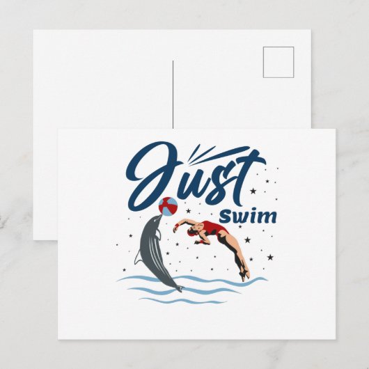 Kalm houden en draaibaar houden - Swimmer-ontwerp Briefkaart (Voorkant / Achterkant)