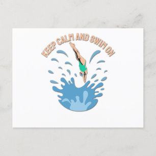 Kalm houden en draaibaar houden - Swimmer-ontwerp Briefkaart