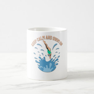 Kalm houden en draaibaar houden - Swimmer-ontwerp Koffiemok