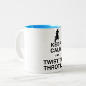 Kalm houden en draaien met de schroefdraad - Dirt  Tweekleurige Koffiemok (Voorkant links)