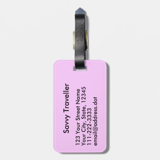 Kalm houden en draaien op aangepast Zee Bagagelabel (Achterkant verticaal)