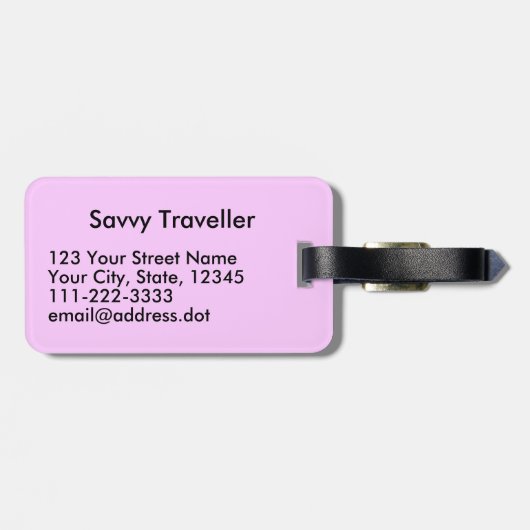 Kalm houden en draaien op aangepast Zee Bagagelabel (Achterkant horizontaal)