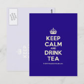 Kalm houden en Drink thee Briefkaart (Voorkant / Achterkant)