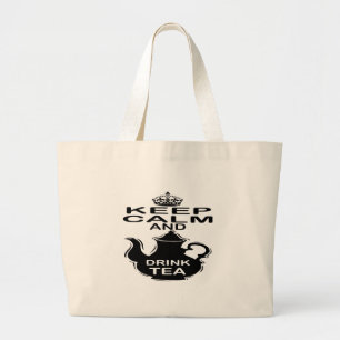 Kalm houden en Drink thee Grote Tote Bag
