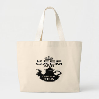 Kalm houden en Drink thee Grote Tote Bag