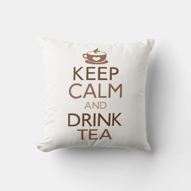 Kalm houden en Drink thee Kussen (Voorkant)