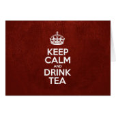 Kalm houden en Drink thee, rood leder, kroon (Voorkant Horizontaal)