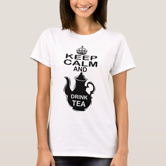 Kalm houden en Drink thee T-shirt (Voorkant)