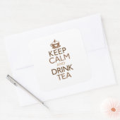 Kalm houden en Drink thee Vierkante Sticker (Envelop)