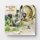 Kalm houden en Drink Wijn Rustic Scene Fotoplaat (Voorkant)
