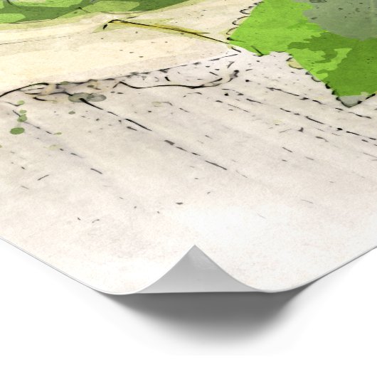 Kalm houden en Drink Wijn Rustic Scene Poster (Hoek)