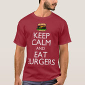 Kalm houden en Eat Burgers T-shirt (Voorkant)
