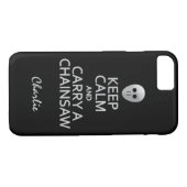 Kalm houden en een aangepaste Chainzaag-hoesjes dr Case-Mate iPhone Case (Achterkant (Horizontaal))