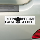 Kalm houden en een aangepaste chef-koker worden bumpersticker (Op auto)