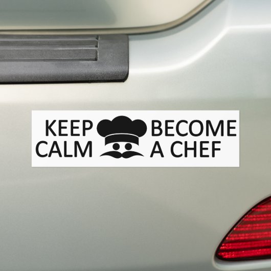 Kalm houden en een aangepaste chef-koker worden bumpersticker (Op auto)