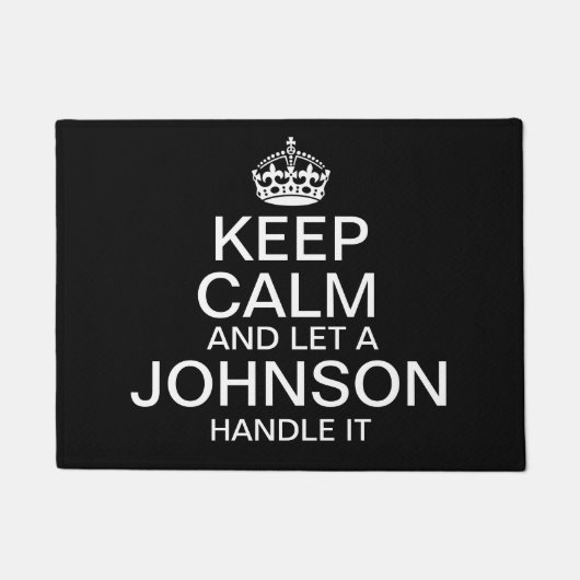 Kalm houden en een "achternaam" gebruiken deurmat (Voorkant)