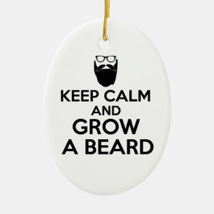 Kalm houden en een baard kweken keramisch ornament