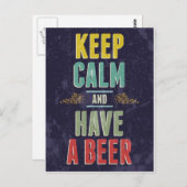 Kalm houden en een bier hebben briefkaart (Voorkant / Achterkant)