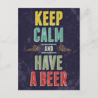 Kalm houden en een bier hebben briefkaart