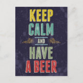 Kalm houden en een bier hebben briefkaart (Voorkant)