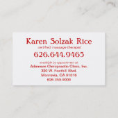 kalm houden en een bloedbad krijgen visitekaartje (Achterkant)