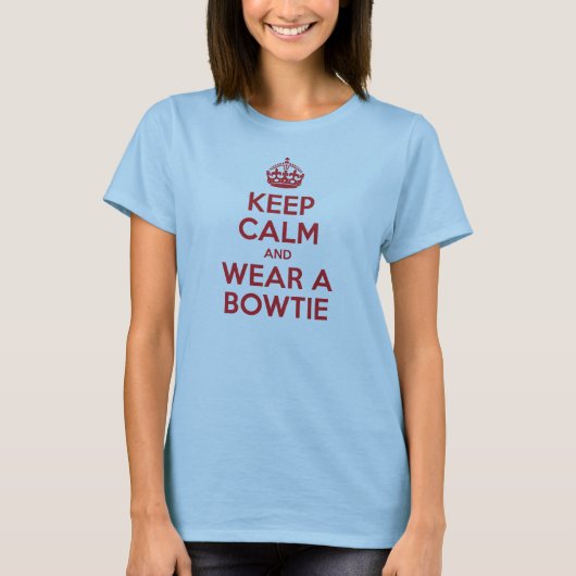 Kalm houden en een Bowtie Draag T-shirt (Voorkant)