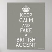 Kalm houden en een Brits Accent afbreken Poster (Voorkant)