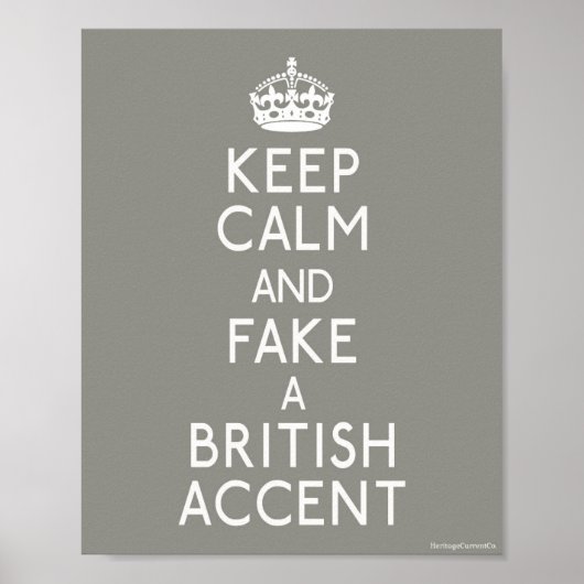 Kalm houden en een Brits Accent afbreken Poster (Voorkant)