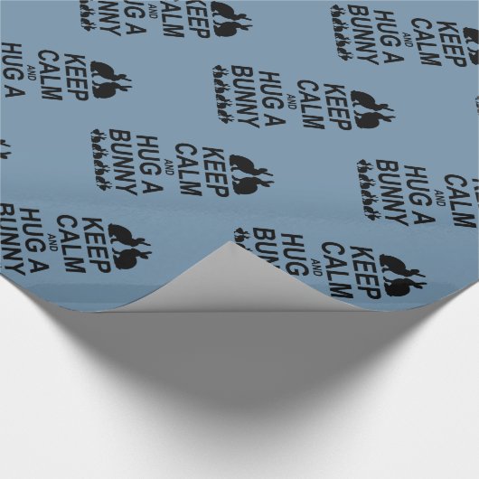 Kalm houden en een Bunny Wrapping Paper (blauw) af Cadeaupapier (Hoek)