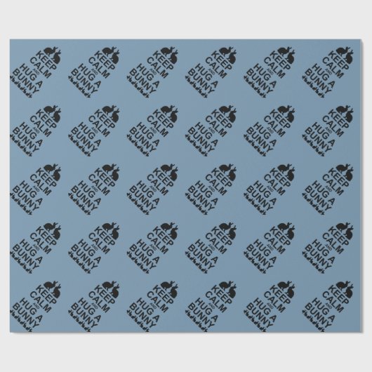 Kalm houden en een Bunny Wrapping Paper (blauw) af Cadeaupapier (Vlak)