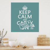 Kalm houden en een Cake maken Poster (Keuken)