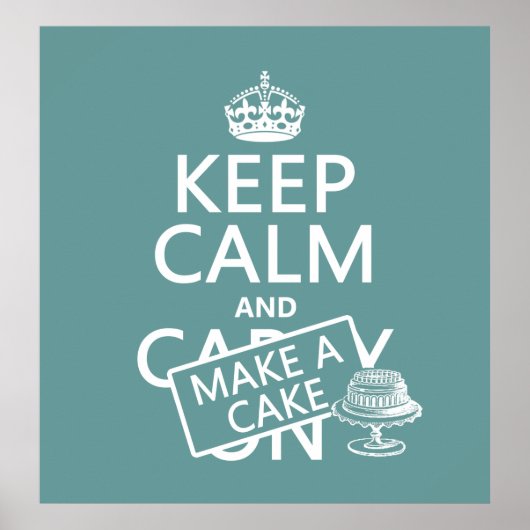 Kalm houden en een Cake maken Poster (Voorkant)